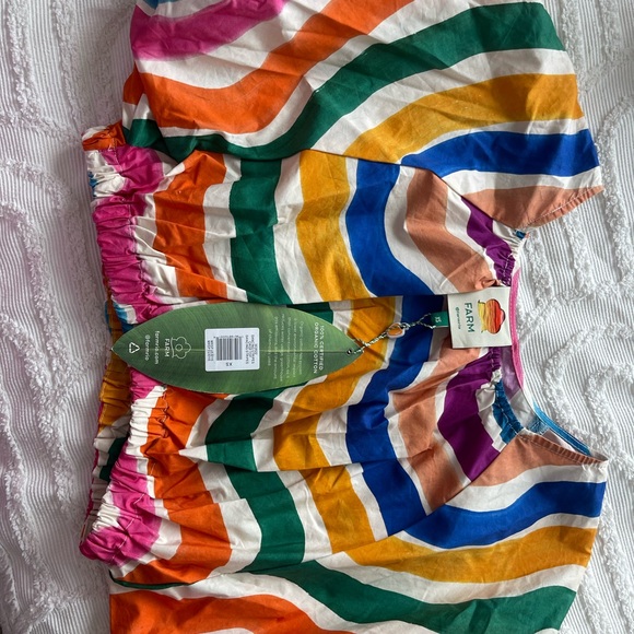 FARM Rio Dancing Stripes cropped printed cotton-poplin top - Picture 3 of 4